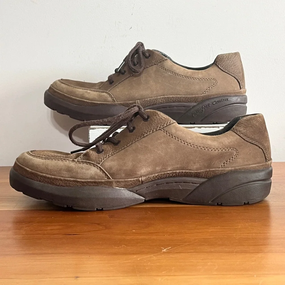 Dr. Comfort Justin 5520 Mens Brown Leather Walking Shoes Size 11M Casual Lace Up